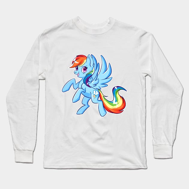 Rainbow Horse Long Sleeve T-Shirt by AngelSoma